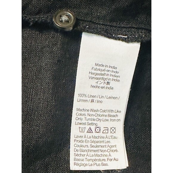 J. Crew Women Size 8 V-Back Linen Button Up Blouse Boho Timeless Closet Staple - Picture 14 of 14